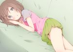 :o bad_id bad_pixiv_id banned_artist brown_eyes brown_hair casual couch hair_ornament hairclip hirasawa_yui k-on! lying mirai_(macharge) on_side short_hair skirt solo sweater_vest 