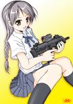  amraam120c braid gun h&amp;k_mp7 headband heckler_&amp;_koch kneehighs original school_uniform solo submachine_gun weapon 