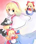  alice_margatroid blonde_hair blue_eyes capelet character_doll doll hairband kirisame_marisa shanghai_doll shichinose solo touhou white_capelet 