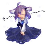 animal_ears bad_id bad_pixiv_id blush closed_eyes dress goose_h grey_hair jewelry mouse mouse_ears nazrin pendant short_hair solo touhou v_arms 