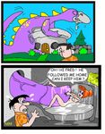  brontosaurus fred_flintstone hanna_barbera necron99 the_flintstones wilma_flintstone 