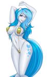  2017 alpha_channel anthro askbubblelee big_breasts bikini blue_hair breasts bubble_lee_(character) cat-named-fish cleavage clothed clothing cutie_mark dress equine female freckles hair hi_res horn lipstick makeup mammal my_little_pony onepiece pose simple_background sling_bikini solo swimsuit transparent_background unicorn 