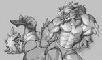  2017 abs anthro biceps canine clothing fur hi_res male mammal muscular muscular_male pecs underwear wolf wolfmalro 