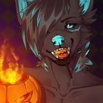  bust_(disambiguation) candy canine demon fire flaming_pumpkin food fruit grin halloween holidays icon lollipop lookking_at_viewer male mammal master_hellscythe night pumpkin royalty smile smirk teeth whcardinal wolf 