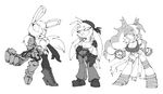  2017 anthro avian badger bandanna beak big_breasts bigdad bird breasts bunnie_rabbot clothed clothing cybernetics cyborg female gloves group lagomorph machine mammal mobian_(species) mustelid open_mouth rabbit sonic_(series) sonic_boom sonic_riders sticks_the_jungle_badger swallow_(bird) wave_the_swallow 