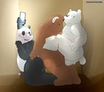  anal anal_penetration balls bear cartoon_network grizzly_(wbb) grizzly_bear group group_sex ice_bear male male/male mammal panda panda_(wbb) penetration penis polar_bear sex threesome ursofofinho we_bare_bears 