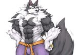  2017 abs anthro biceps big_muscles black_nose canine flakjacket0204 fur hi_res male mammal muscular muscular_male pecs were werewolf wolf 