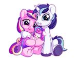  2017 alpha_channel bobdude0 cub cutie_mark daughter equine female feral flurry_heart_(mlp) friendship_is_magic grin group hair horn looking_at_viewer mammal mother mother_and_daughter multicolored_hair my_little_pony parent princess_cadance_(mlp) shining_armor_(mlp) simple_background smile transparent_background underhoof unicorn winged_unicorn wings young 