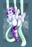  2017 animal_genitalia animal_pussy anus bedroom_eyes blue_eyes clitoral_winking clitoris cutie_mark dock equine equine_pussy female feral friendship_is_magic hair half-closed_eyes hi_res horn looking_at_viewer mammal my_little_pony purple_hair pussy pussy_juice rarity_(mlp) seductive smile solo theneithervoid unicorn unicorn_horn 