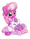  2017 alpha_channel blush bobdude0 cheerilee_(mlp) cub duo earth_pony equine female feral friendship_is_magic hair hi_res horn horse mammal multicolored_hair my_little_pony pink_hair pony purple_hair simple_background smile sweetie_belle_(mlp) transparent_background two_tone_hair unicorn young 