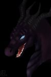  blue_eyes dark_purple_scales dragon everquest everquest_2 harla_dar(everquest_2) horn lineless lovecatsanddragons purple_scales scales teeth tongue video_games 