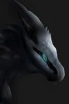  blue_eyes dragon grey_scales headshot horn lovecatsanddragons scales spikes 