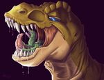  dervan dinosaur feral fuf invalid_tag male open_maw raptor rothar saliva simple_background theropod tyrannosaurus_rex vore 
