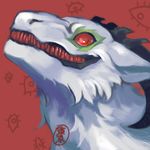  2017 ambiguous_gender hi_res icon lixian lixian_prime red_teeth simple_background solo synx tokyozilla 