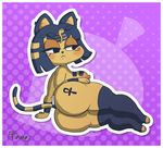  2017 animal_crossing ankha anthro big_butt breasts butt cat digital_media_(artwork) egyptian feline female fuwuart hair hi_res mammal nintendo nipples nude short_stack solo video_games 