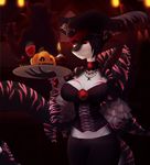  anthro belayalapa beverage candle clothing corset costume cupcake female fish food fruit halloween hi_res holidays kiria_qi_flurry lingerie looking_at_viewer marine pirate pumpkin red_eyes shark smile solo_focus 