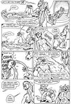  2017 anthro areola bessy big_breasts black_and_white breasts claws comic dragon english_text equine eyes_closed female gustav_(here_there_be_dragons) here_there_be_dragons horn horse huge_breasts karno magic male mammal monochrome nipples nude olga open_mouth penis speech_bubble teeth text thought_bubble wings zashy 