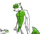  arrwulf canine fur green_flesh green_fur mammal multicolored_fur penis solo two_tone_fur white_fur 