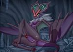  2015 absurd_res anthro anus barefoot bat breasts butt digital_media_(artwork) dragon duo female fur hi_res mammal masterploxy membranous_wings nintendo noivern nude patreon pok&eacute;mon pussy sex shiny silhouette solo_focus video_games wings 