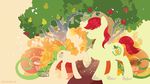  2017 apple bright_mac_(mlp) cowboy_hat equine female food friendship_is_magic fruit hat horse husband_and_wife male mammal my_little_pony pear pear_butter_(mlp) pony sambaneko silhouette stetson tree wallpaper 