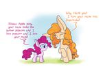  2017 cutie_mark dialogue duo earth_pony english_text equine female feral friendship_is_magic hair heir-of-rick horse mammal my_little_pony pear_butter_(mlp) pinkie_pie_(mlp) pony simple_background text white_background young 