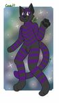  abstract_background conduit_(character) cute feline male mammal purple_eyes purple_stripes rinchillachan_(artist) star stripes waving 