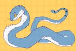  2016 ambiguous_gender blue_fur feral fluff_snake fluffy fur henzolin multicolored_fur reptile scalie simple_background snake solo striped_fur stripes two_tone_fur white_fur yellow_eyes 