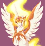  2017 aries84 armor daybreaker_(mlp) equine feral friendship_is_magic helmet hi_res horn looking_at_viewer mammal my_little_pony purple_background simple_background solo winged_unicorn wings 