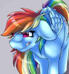 2015 blue_feathers blue_fur cutie_mark equine feathered_wings feathers female feral friendship_is_magic fur grey_background hair hi_res long_hair mammal mrfatcakes multicolored_hair multicolored_tail my_little_pony pegasus rainbow_dash_(mlp) rainbow_hair rainbow_tail simple_background solo wings 