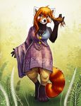  2017 anthro clothed clothing digital_media_(artwork) dress female fully_clothed mammal red_panda solo tasanko walking 