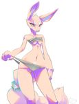  anthro bandage breasts canine clothing female fennec fox grungecandy hi_res looking_at_viewer mammal solo standing teasing underwear wide_hips 