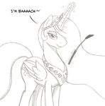  denzeltip equine female feral friendship_is_magic hi_res horn looking_at_viewer mammal monochrome my_little_pony princess_celestia_(mlp) riding_crop smile solo standing whip winged_unicorn wings 