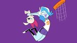  bandage basketball blue_eyes blue_hair blue_skin bow clothing dunk duo female footwear frown ghost ghoul_school hair hair_over_eye herny hoop humanoid humor mummy phantasma_phantom scooby-doo_(series) shoes short_hair shorts spirit sport tanis_mummy tongue tongue_out undead white_hair young 