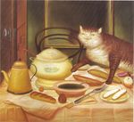  cat feline fernando_botero food invalid_tag mammal overweight 