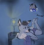  anthro bed bojack_horseman bojack_horseman_(character) bra breast_rest breasts cervine clothed clothing condom deer equine female freckles horse lamp looking_away lying male mammal mineralchicken on_front panties penny_carson topless underwear 