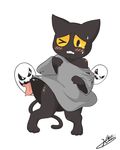  ambiguous_gender blush cat clothing feline ghost hellcross licking mammal momo_(google) spirit sweat thick_thighs tongue tongue_out 