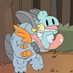  2017 animated cub cum erection forest loop male male/male mudkip nintendo nude oral orgasm outside penis pixel_artwork pok&eacute;mon tree video_games young 