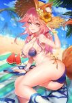  animal_ears bikini fate/grand_order sai_ichirou see_through swimsuits tail tamamo_no_mae 