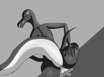  2017 absurd_res anthro anus butt digital_drawing_(artwork) digital_media_(artwork) ero_kitsune_(artist) female hi_res lizard looking_at_viewer looking_back nintendo nude open_mouth pok&eacute;mon presenting pussy raised_tail reptile salazzle scalie simple_background solo video_games 