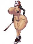  big_breasts blood breasts canine choker clothing female footwear hair huge_breasts human human_only invalid_tag jacket machete mammal mask melee_weapon navel navel_piercing nipple_tape nipples pasties piercing shoes tape thong voluptuous weapon wolf xtrent968_(artist) you&#039;re_next_(copyright) 