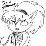  anthro black_and_white canine clothing collar cute_fangs dialogue english_text fangs female ghoul_school leash mammal monochrome open_mouth scooby-doo_(series) solo text tjpones were werewolf winnie_werewolf 