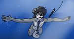  arrwulf body_hair brown_fur eyewear fishing fur glasses happy_trail nude pen swimming underwater water 