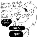  anthro black_and_white canine censored dialogue english_text eyelashes female ghoul_school humor mammal monochrome nude open_mouth scooby-doo_(series) smile solo text tjpones were werewolf winnie_werewolf 