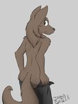  2017 ambiguous_gender anthro brown_fur canine digital_media_(artwork) fur grey_nose infinitedge2u mammal nude simple_background solo wolf 