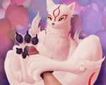  2017 4_toes amaterasu ambiguous_gender bestiality black_pawpads chest_tuft claws cum cum_on_feet cumshot deity digitigrade disembodied_penis duo ejaculation female feral first_person_view foot_fetish foot_focus footjob fur handjob humanoid_penis interspecies looking_at_viewer lying male on_back orgasm pawpads paws penis red_fur sex toes trigaroo tuft video_games white_fur yellow_eyes ōkami 