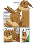  absurd_res anthro anthrofied baaleze blush colored comic eevee eeveelution erection fellatio forest hi_res male male/male nintendo nude oral outside penis pok&eacute;mon pok&eacute;morph redoxx sex tree video_games 