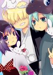  2boys bad_id bad_pixiv_id bangs belphegor_(reborn) crown fran_(reborn) genderswap genderswap_(mtf) katekyo_hitman_reborn! mammon_(reborn) miao multiple_boys purple_eyes purple_hair 