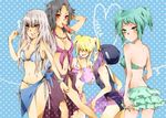  bad_id bad_pixiv_id bangs belphegor_(reborn) fran_(reborn) genderswap genderswap_(mtf) katekyo_hitman_reborn! mame_(enndoumame2009) mammon_(reborn) multiple_girls superbi_squalo swimsuit xanxus 