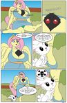  angel_(mlp) anthro anthrofied big_breasts black_eyes breasts clothed clothing comic dekomaru dialogue english_text equine feathered_wings feathers female feral fluttershy_(mlp) friendship_is_magic fur hair lagomorph mammal my_little_pony nipple_bulge nipples nude panties pegasus pink_hair rabbit red_eyes text thehotroom underwear white_fur wings yellow_fur yellow_nipples yellow_wings 