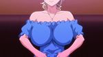  10s 1girl animated animated_gif areolae blonde_hair breasts breasts_outside collar imouto_bitch_ni_shiboraretai large_breasts navel nipples shirt shirt_lift smile solo t-rex_(animation_studio) 